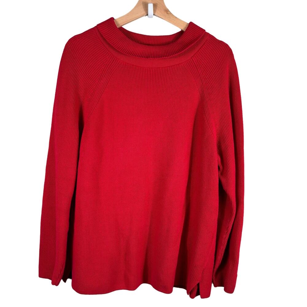 Talbots Women's XL Red Pima Cotton Knit Casual Pullover Sweater‎
